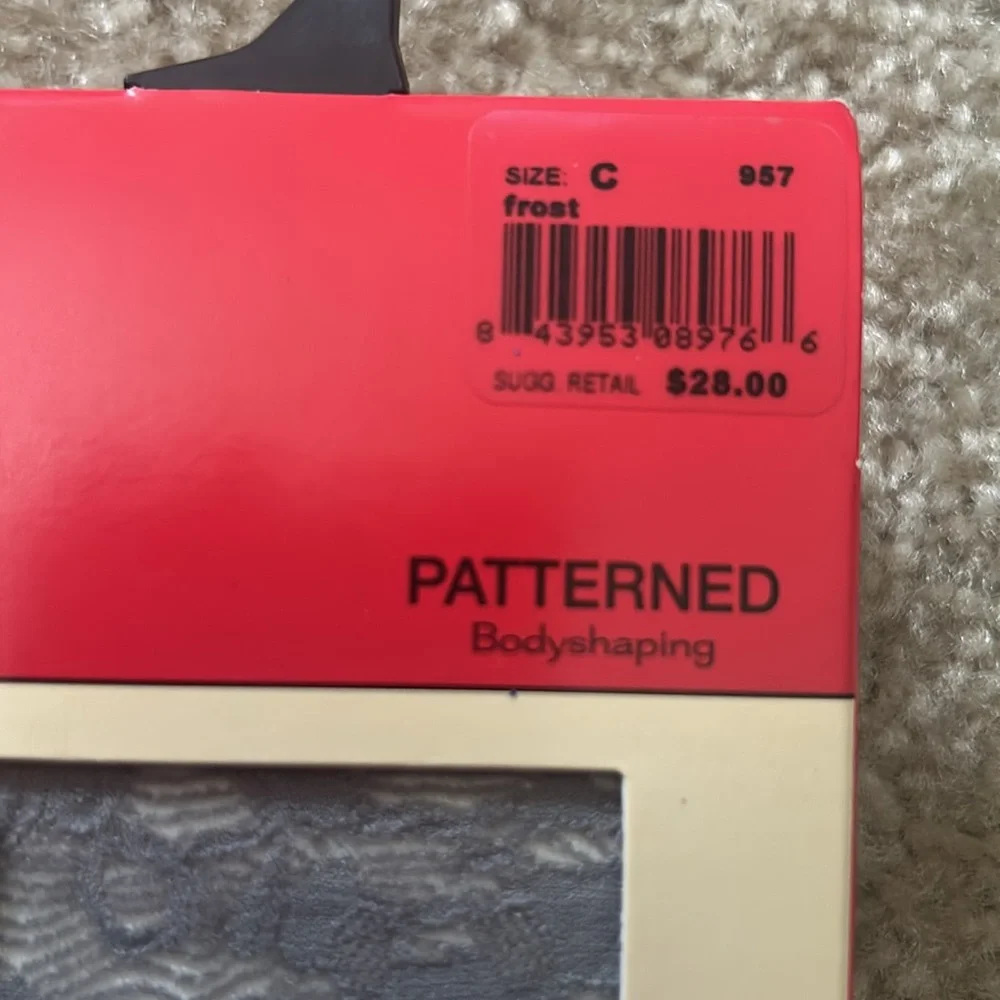 SPANX Patterned Tight-End Tights in Gray Sz C NWT